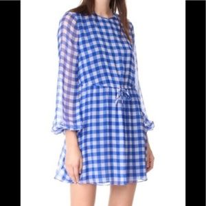 Diane Von Furstenberg gingham silk-chiffon mini dress size 2